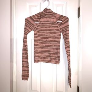Wild Fable Neutral Space Dye cut-out long sleeves sweater size XS